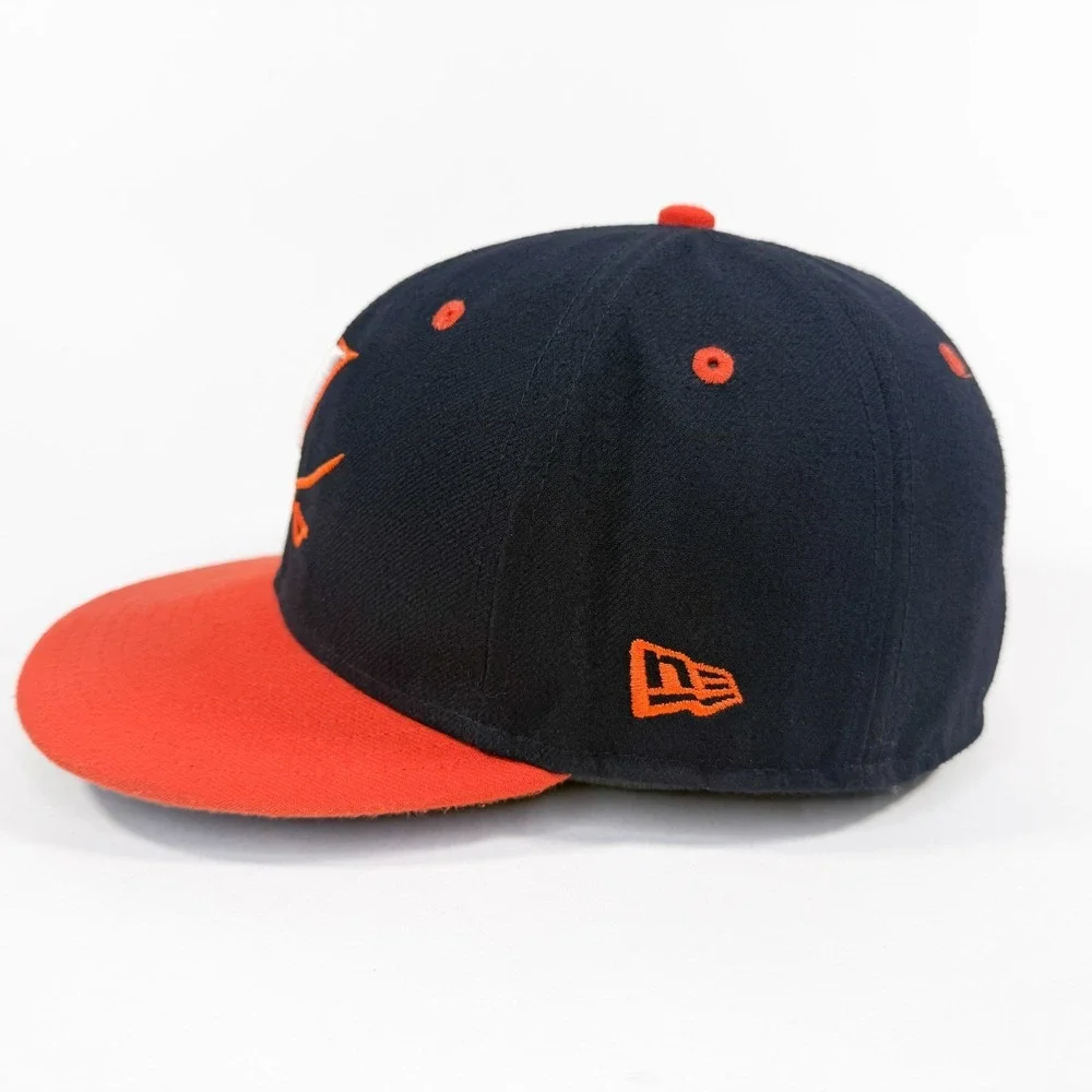 Virginia Cavaliers New Era 59FIFTY Fitted Hat‎ 7 1/8 Navy Orange V Logo